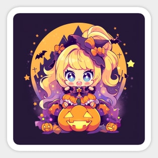 chibi girl halloween Sticker